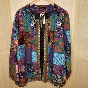 Oneine Plus NWT Patchwork Print Blazer 5XL